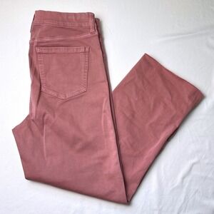 Liverpool Women High Rise Wide Leg Cropped Pull On Jeans Pink Size 10/30 Raw Hem